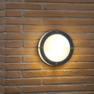 Okrągły kinkiet zewnętrzny Malte w stylu retro, ocynkowany, o klasie szczelności IP54