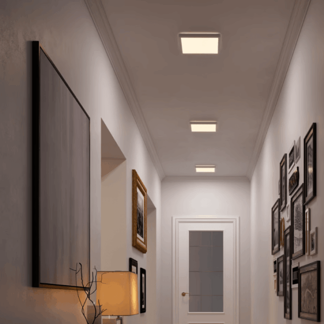 Kwadratowa, płaska lampa LED Oja 29 z funkcją Moodmaker™