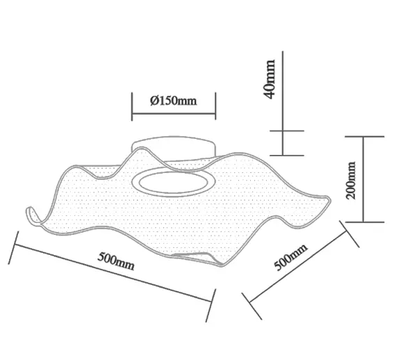 Plafon Velo No. 2 LED z falowanym kloszem wykonanym z akrylu