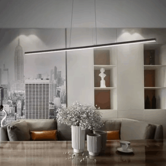 Podłużna wisząca lampa Linea No.1 z oświetleniem LED o temperaturze barwowej 3000K