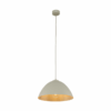 Beżowa, półowalna lampa wisząca Faro inspirowana stylem wabi-sabi