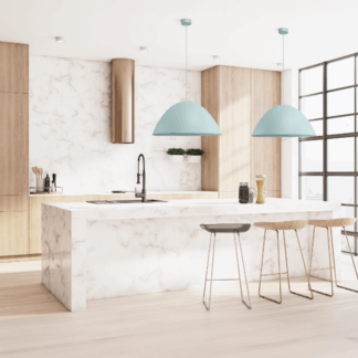 Duża wisząca lampa Faro TK w szałwiowym odcieniu mięty o średnicy 50 cm