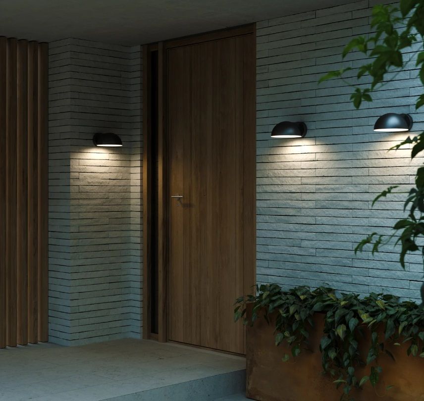 Nowoczesny czarny kinkiet zewnętrzny Clarso w kształcie półkuli od Nordlux