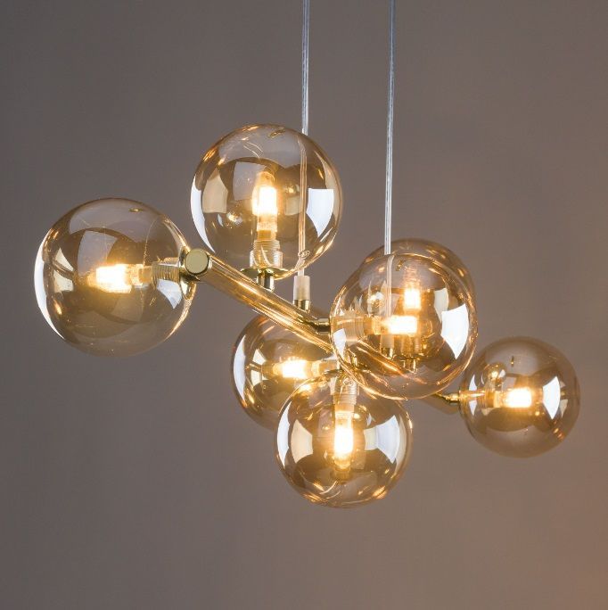 Wisząca transparentna lampa złota Estera TK 7 nad stół