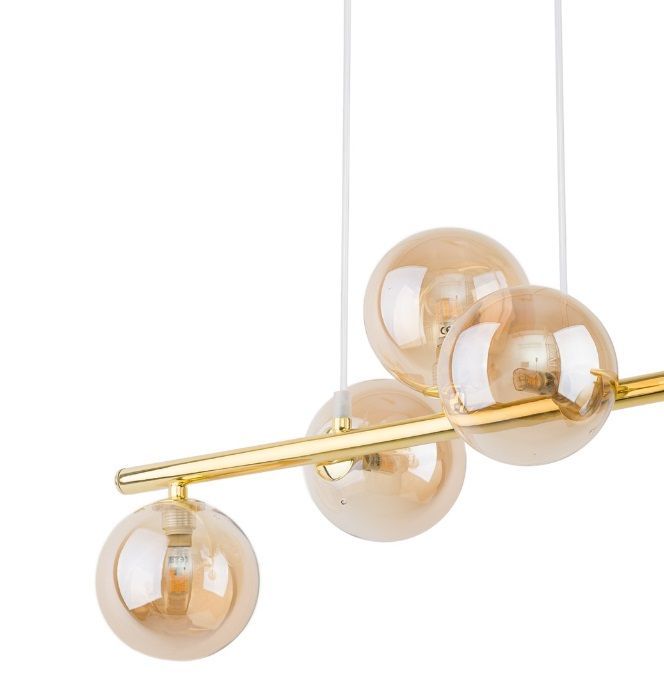 Wisząca transparentna lampa złota Estera TK 7 nad stół