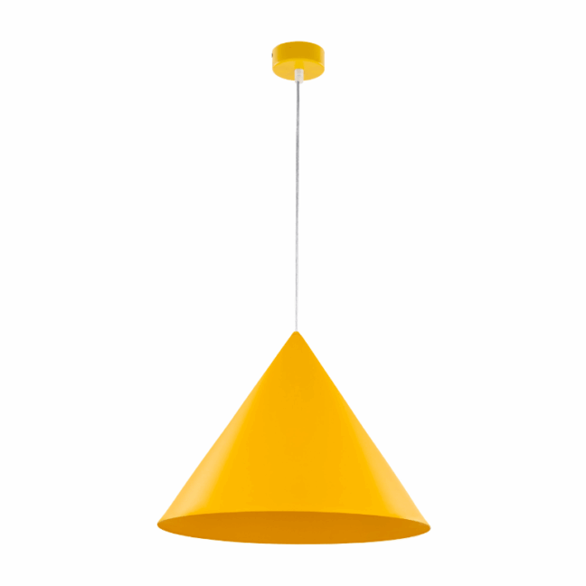 Żółta wisząca lampa stożkowa Cono XL TK w nordyckim stylu