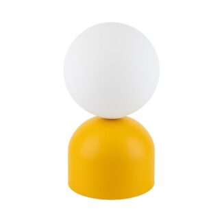 Żółta szklana kula Miki w formie lampki stołowej
