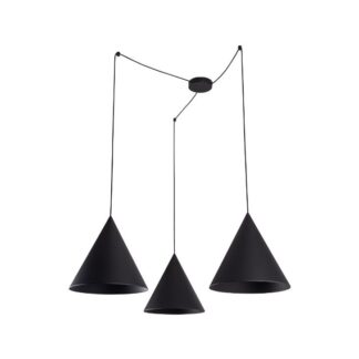 Nowoczesny żyrandol Cono TK w czarnym kolorze – stylowy pająk ze stożkowymi kloszami