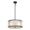 Wisząca lampa Corona w stylu art deco z kryształowego szkła i brązowego metalu