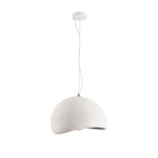 Wisząca lampa Stone 40 w białym kolorze inspirowana stylem wabi-sabi