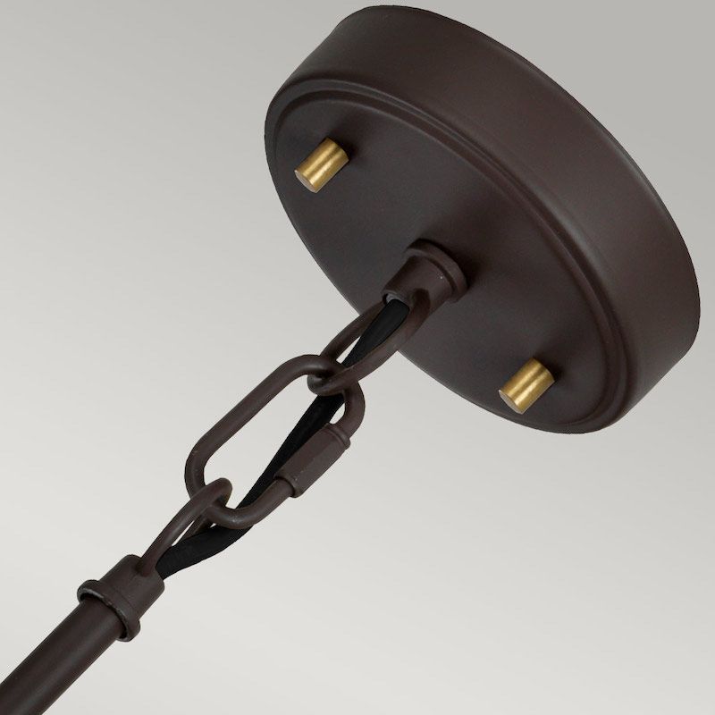 Wisząca lampa Corona w stylu art deco z kryształowego szkła i brązowego metalu