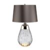 Mała szklana lampa stołowa Lena w szarym kolorze z funkcją Dual-Lit