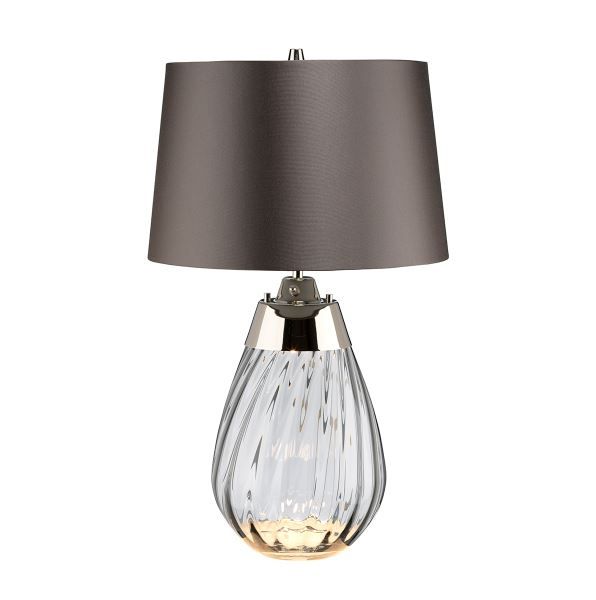Mała szklana lampa stołowa Lena w szarym kolorze z funkcją Dual-Lit