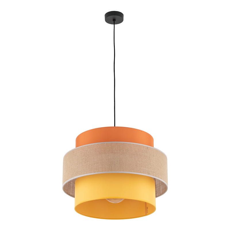 Żółto-pomarańczowo-beżowa lampa wisząca Trio Juta Mix w stylu boho