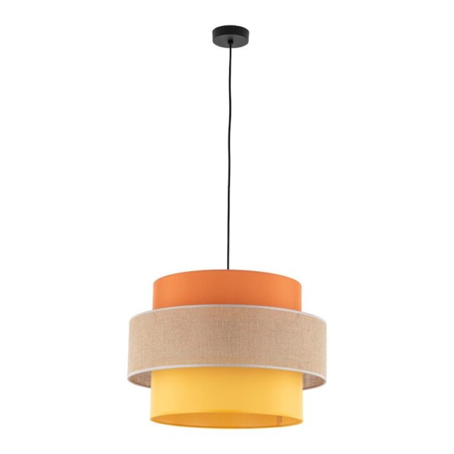 Żółto-pomarańczowo-beżowa lampa wisząca Trio Juta Mix w stylu boho