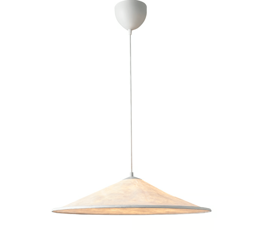 Beżowa lampa Hill 55 wykonana z włókien Tyvek