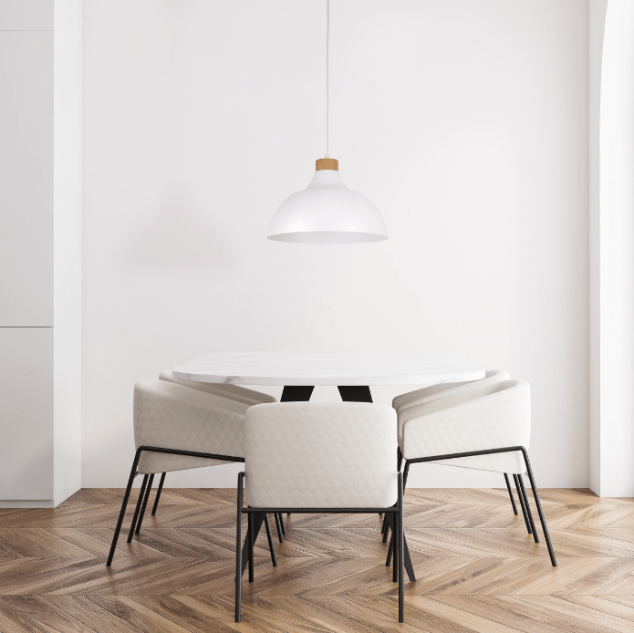 Biała drewniana lampa wisząca Cap TK w stylu skandynawskim