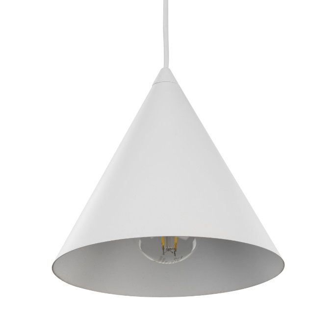 Biała, minimalistyczna lampa wisząca Cono MINI TK