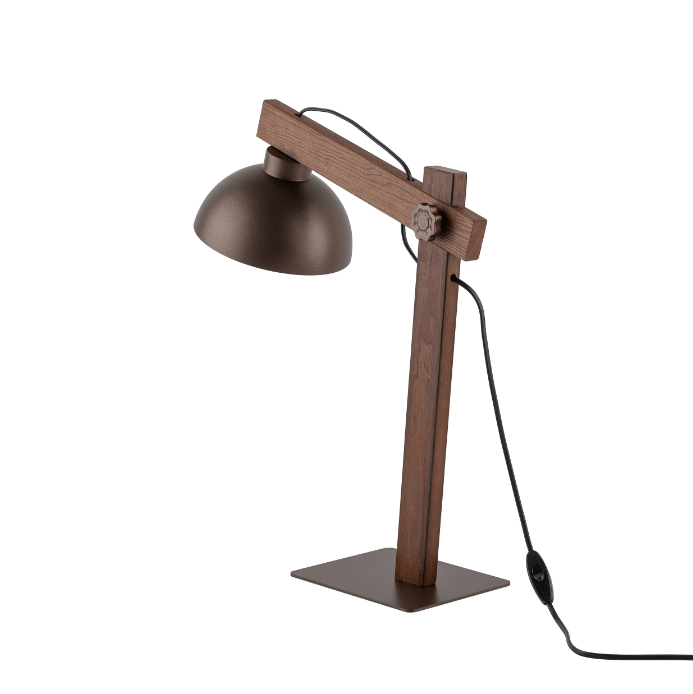 Brązowa drewniana lampka nocna Oslo TK na szafkę