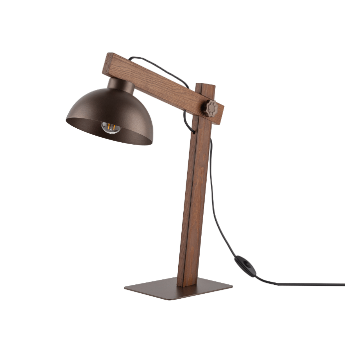 Brązowa drewniana lampka nocna Oslo TK na szafkę