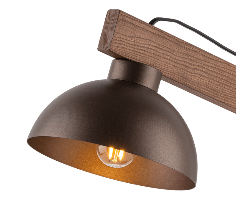 Brązowa drewniana lampka nocna Oslo TK na szafkę