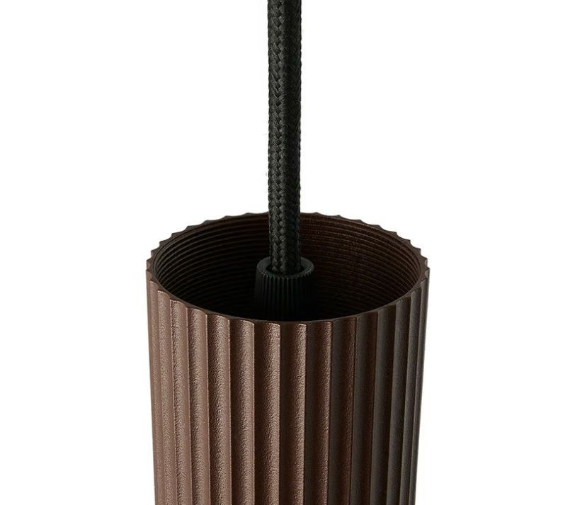 Brązowa, wisząca lampa Vico o karbowanej tubie od Nordlux