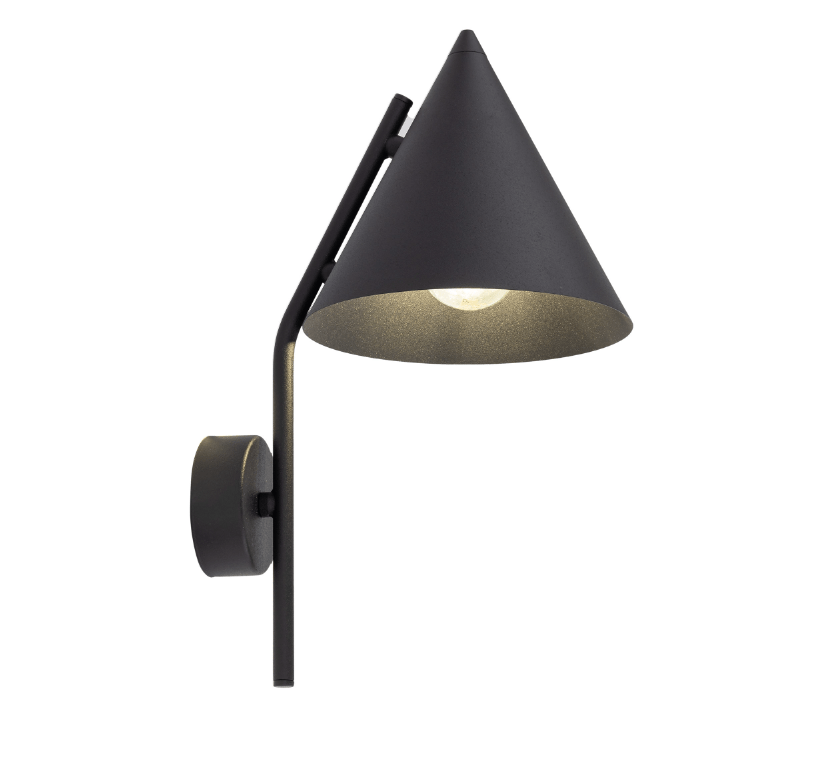 Czarny kinkiet Cono TK o stożkowym kształcie w duńskim stylu