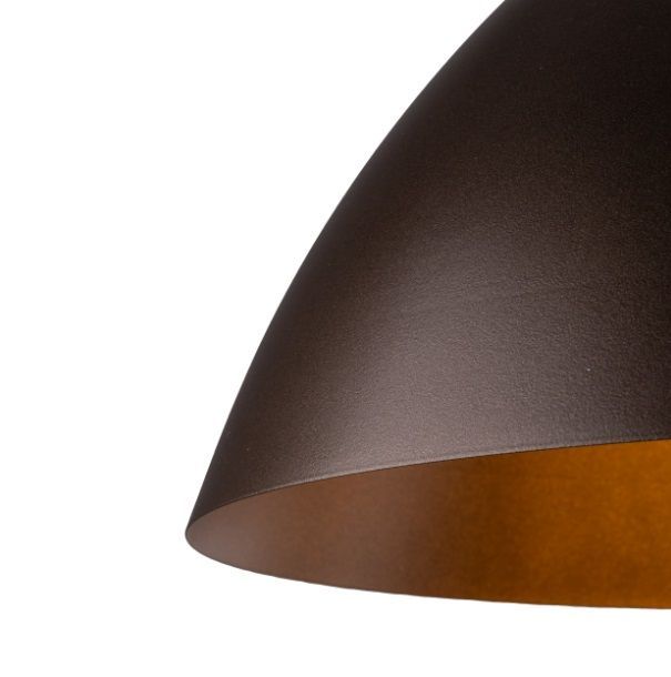 Duża wisząca lampa Faro TK w kolorze ciemnej kawy o średnicy 50 cm