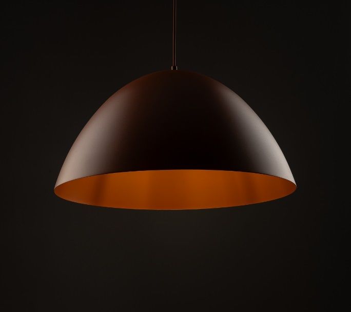Duża wisząca lampa Faro TK w kolorze ciemnej kawy o średnicy 50 cm