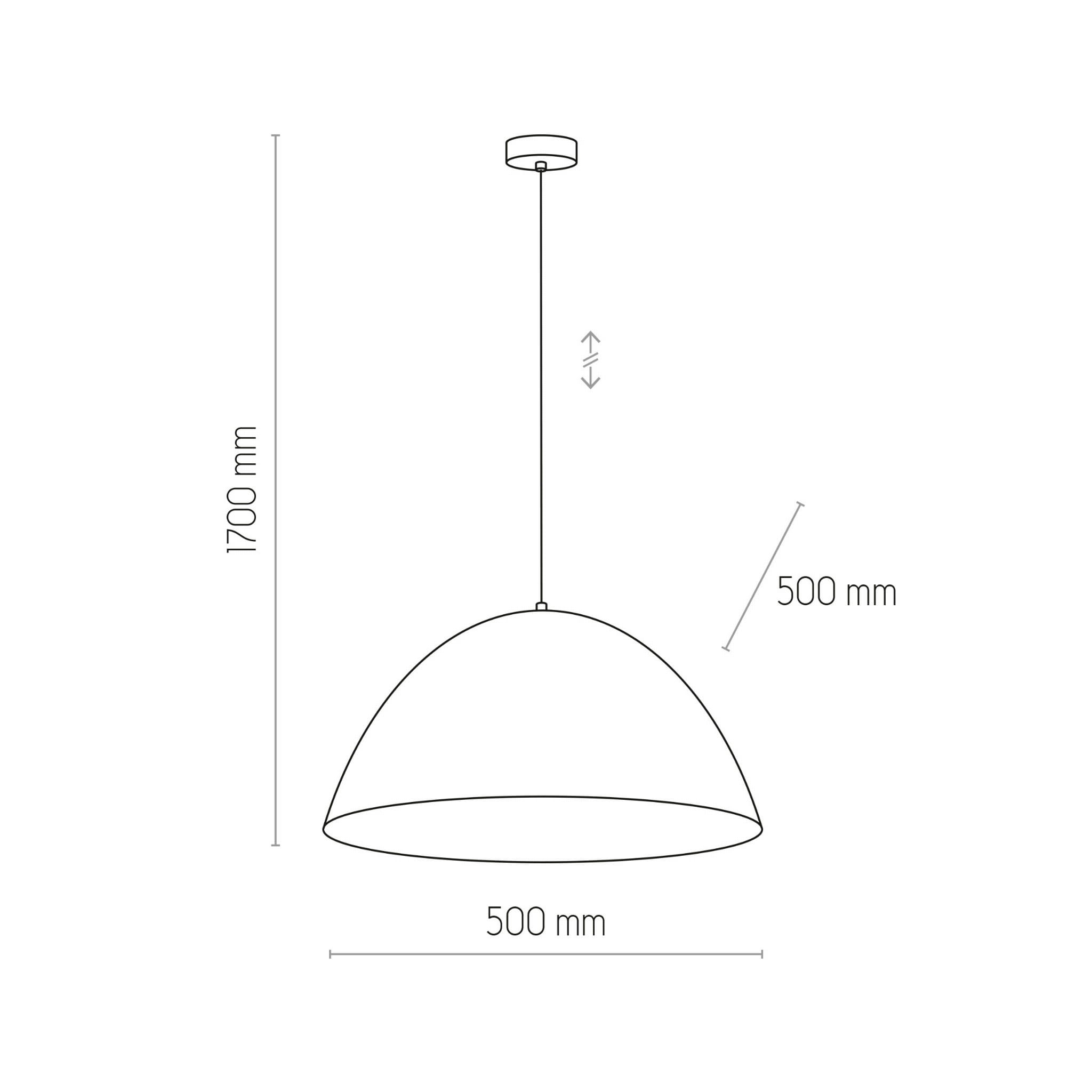 Duża wisząca lampa Faro TK w kolorze ciemnej kawy o średnicy 50 cm
