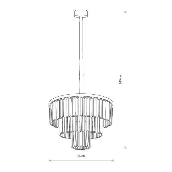 Elegancka czarna lampa wisząca Cristal M z kryształkami