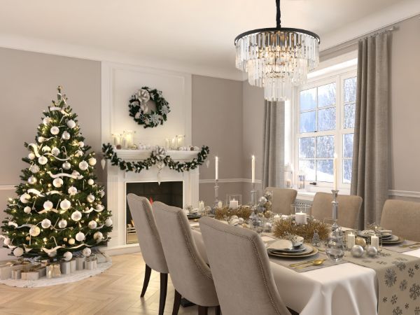 Elegancka czarna lampa wisząca Cristal M z kryształkami