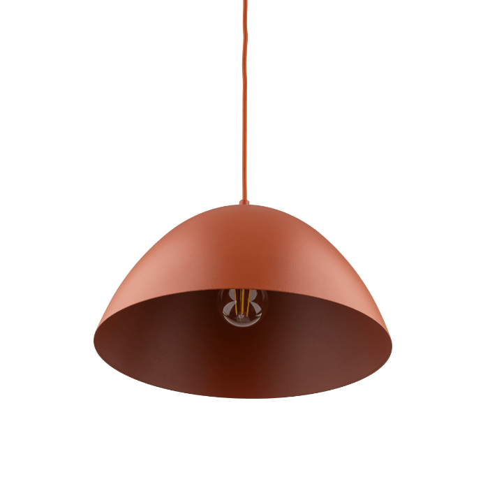 Jasnoczerwona retro wisząca lampa Faro Brick