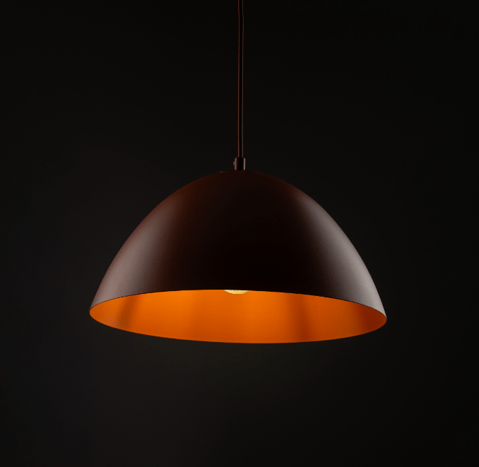 Jasnoczerwona retro wisząca lampa Faro Brick