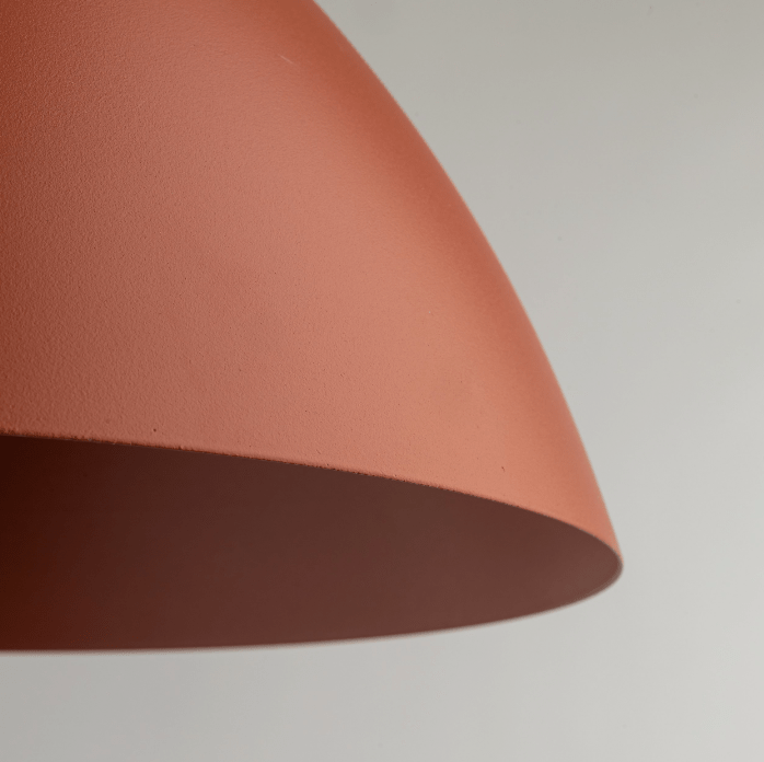 Jasnoczerwona retro wisząca lampa Faro Brick