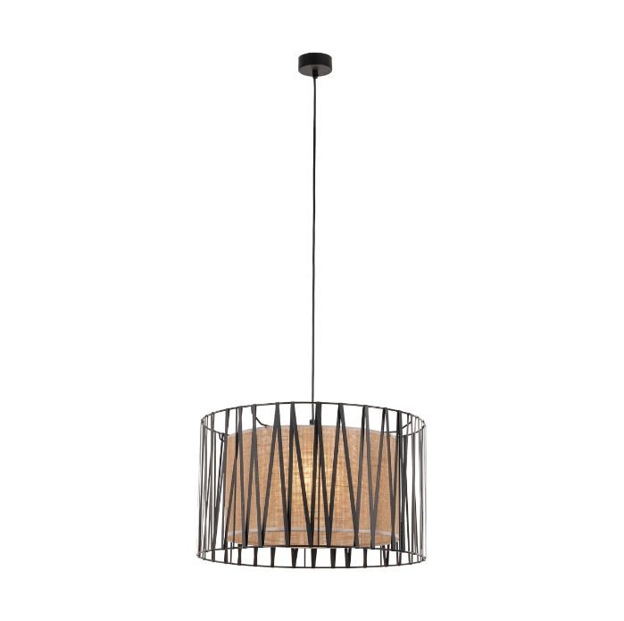 Stylowa wisząca lampa z juty Harmony TK w klimacie boho o średnicy 50 cm