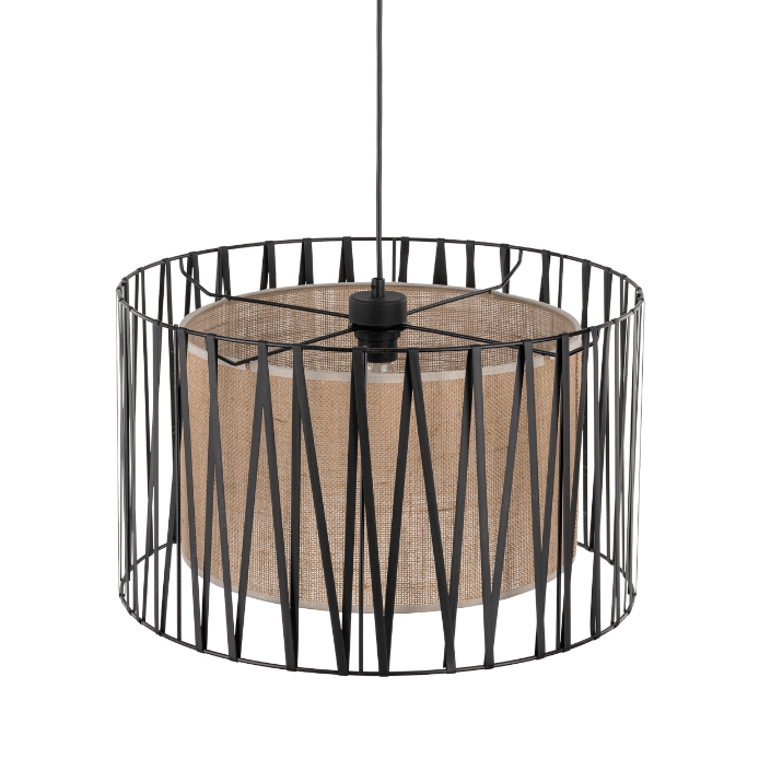 Stylowa wisząca lampa z juty Harmony TK w klimacie boho o średnicy 50 cm