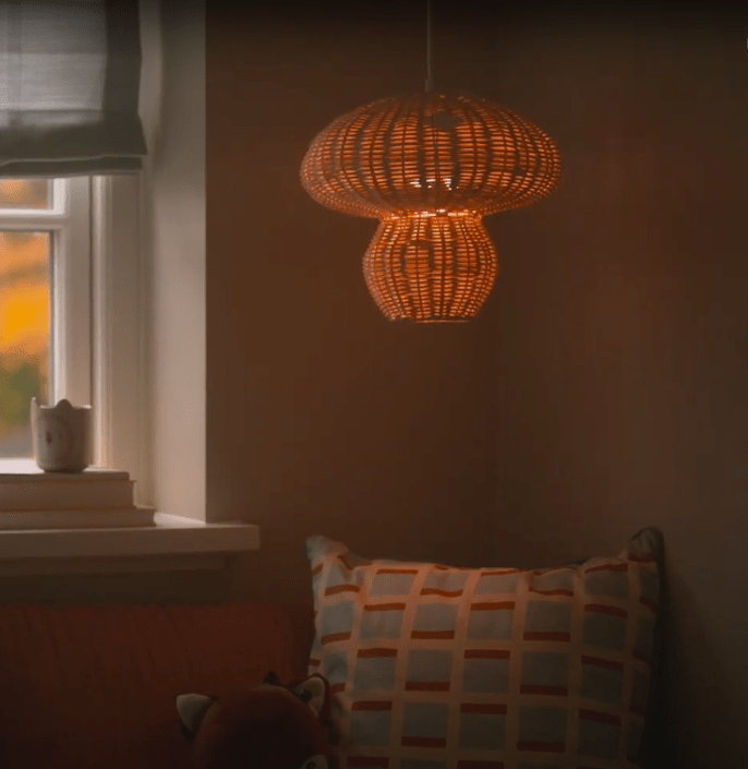 Wisząca lampa Allie od Nordlux z kloszem z rattanu