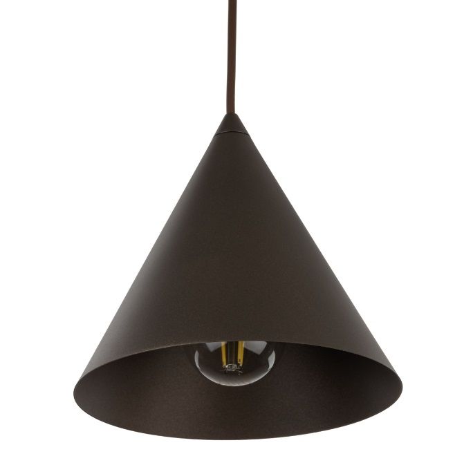 Wisząca lampa Cono MINI TK w kolorze brązowym o stożkowym kształcie