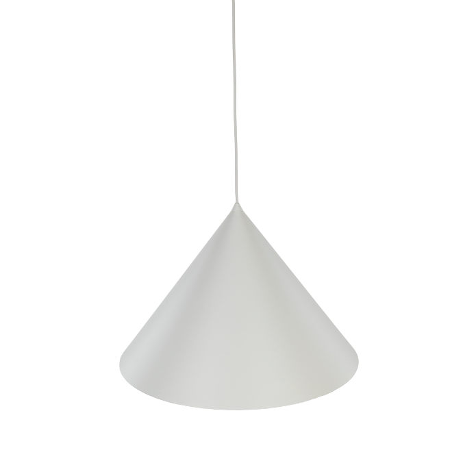 Wisząca lampa Cono XL TK w dużym rozmiarze i beżowym kolorze, o średnicy 50 cm