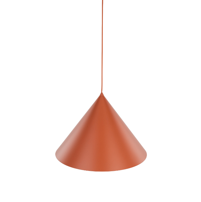 Wisząca lampa Cono XL TK w stylu retro, duża i czerwona, o średnicy 50 cm