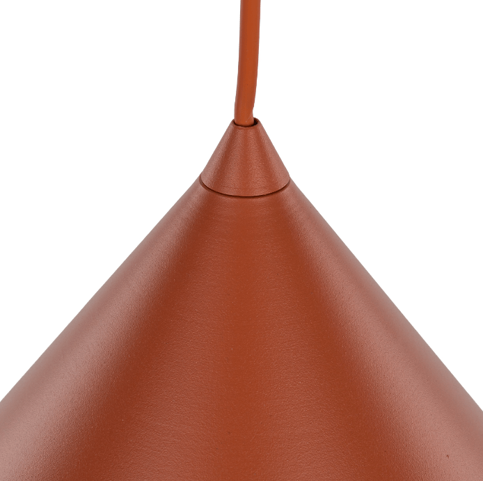 Wisząca lampa Cono XL TK w stylu retro, duża i czerwona, o średnicy 50 cm