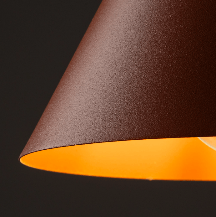 Wisząca lampa Cono XL TK w stylu retro, duża i czerwona, o średnicy 50 cm