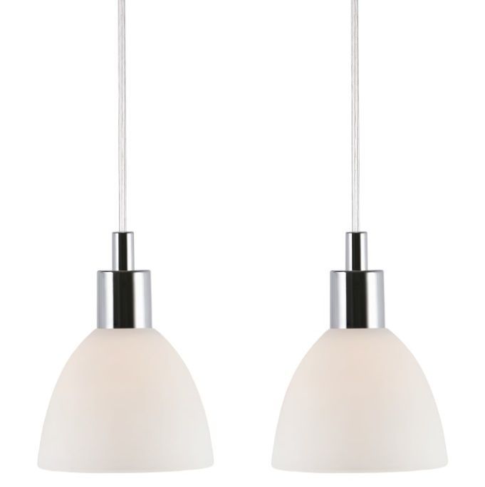 Zestaw 2 chromowanych eleganckich lamp wiszących Ray