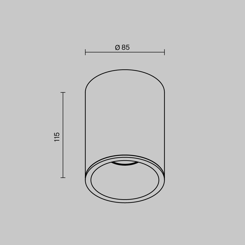 Czarna sufitowa tuba Zoom od Maytoni z trzonkiem GU10 i klasą szczelności IP65