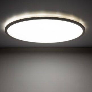 Biały plafon LED Aqua o średnicy 50 cm, regulowana jasność, moc 45W, klasa szczelności IP54, dostępne barwy światła 3000K, 4000K i 6500K