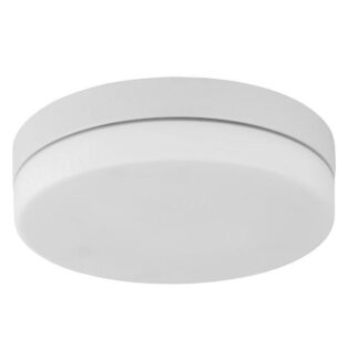 Biały sufitowy plafon łazienkowy Pori o średnicy 29 cm i klasie szczelności IP44