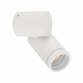 Biały reflektor ścienny i sufitowy Jet Set z regulowaną tubą