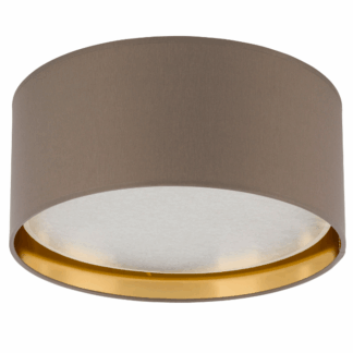 Brązowy, okrągły plafon Bilbao TK ze złotym środkiem.