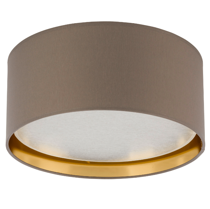 Brązowy plafon Bilbao TK o średnicy 45 cm ze złotym wnętrzem